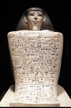 Est&agrave;tua del comandant militar Inebni. Pedra calc&agrave;ria. Dinastia XVIII, regnat de Tutmosis III, Ca. 1479-1425 aC. Tebes