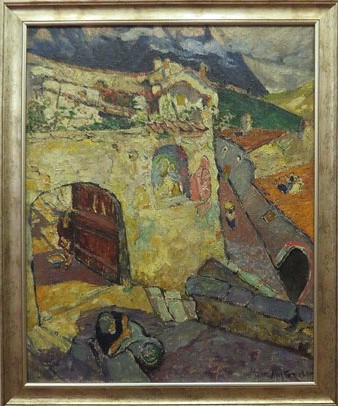 Mela Muter. Paisatge de Gandria (II) amb capella (Ticino, Su&iuml;ssa). 1915