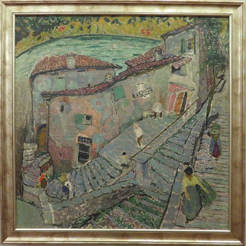 Mela Muter. Paisatge de Gandria (I) amb capella (Ticino, Su&iuml;ssa). 1915