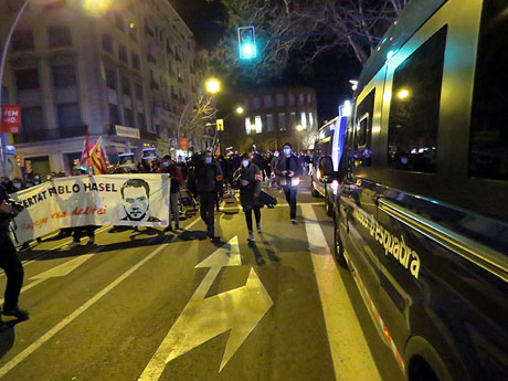 Manifestaci&oacute; per la llibertat de Pablo Has&eacute;l