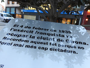 Restituci&oacute; de la placa commemorativa del 4 de febrer de 1939