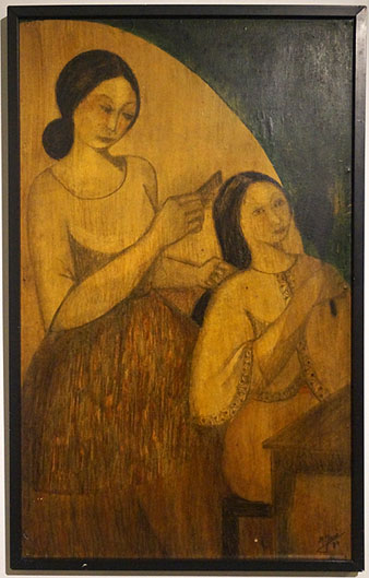 Sense t&iacute;tol. Merc&egrave; Jan&eacute; Rull. 1974. T&egrave;cnica mixta sobre fusta