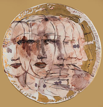 '...caras rojas'. Roser Oliveras Oliver. 2005. Cer&agrave;mica