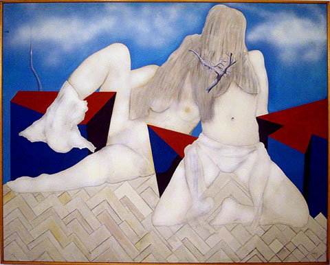 Parquet punxes. Rafael Bartolozzi. 1973. Oli sobre tela