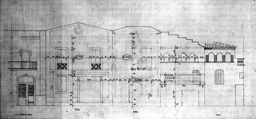 Treball previ d'estudi de proporcions per al mural.