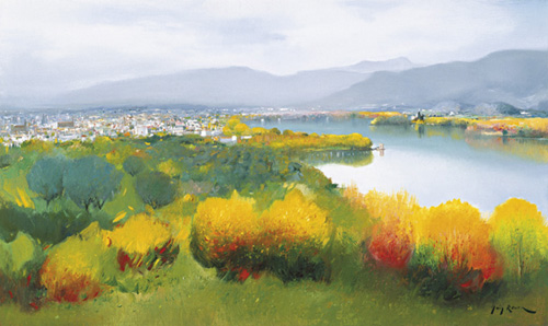 Banyoles. Pintura de Lluís Roura. 2006