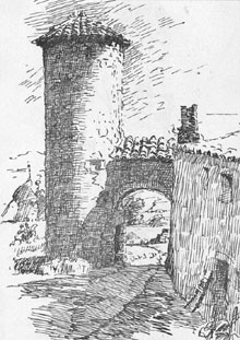 Dibuix de la torre d'Ermed&agrave;s. 1890-1936