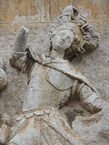 Fa&ccedil;ana de l'esgl&eacute;sia de Sant Mart&iacute; de Palafrugell. Detall