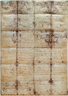 Carta Pobla de Palam&oacute;s. 1279. Atorgada per Pere II i en el seu nom Astruc Ravaia, batlle