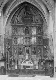 Altar major de l'esgl&eacute;sia parroquial de Palam&oacute;s. Ca. 1924