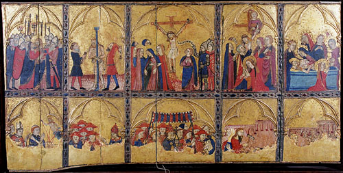 Taula de la Passi&oacute; i l'Eucaristia. Segona meitat segle XIV. Procedeix de l'esgl&eacute;sia de Sant Jaume de Queralbs