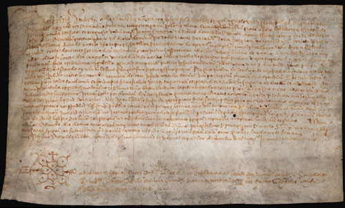1572, maig 19. Reconeixement. Lloren&ccedil; Montserrat Espigol, fill de Lloren&ccedil; Espigol, agricultor, de Sant Feliu de Pallerols, di&ograve;cesi de Girona, fa reconeixement a Joan Sarriera i de Gurb, donzell, domiciliat a Girona, senyor del castell d'Hostoles, d'un mol&iacute; fariner, el qual t&eacute; per un cens anual d'un parell de capons