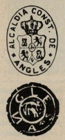 Escuts d'Angl&egrave;s publicats a la 'Geografia general de Catalunya' de Botet i Sis&oacute;