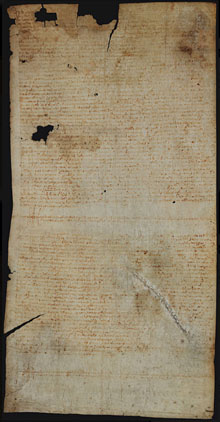 26 d'abril de 1587. Cap&iacute;tols matrimonials entre Gueraua, donzella, filla de Miquel, i Bartomeu Mateu, pag&egrave;s d'Angl&egrave;s