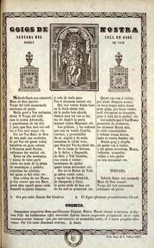 Goigs de Nostra Senyora del Coll de Osor, bisbat de Vich. 1867