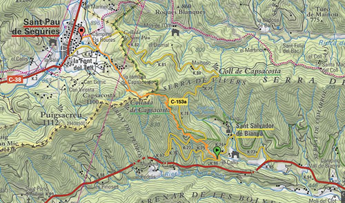 Tra&ccedil;at de la via romana del Capsacosta