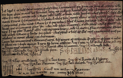 22 de novembre 1148. Ramon, abat de Sant Lloren&ccedil; del Munt, fa donaci&oacute; en permuta al prior Bernat de Santa Maria de Besal&uacute;, del mas de Serrat, que es situa a la parr&ograve;quia de Sant Juli&agrave; de Ribelles, a canvi d'un altre mas que es troba a la parr&ograve;quia de Sant Feliu de Beuita (Beuda) i que s'anomena Castellar