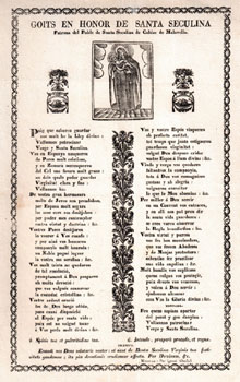 Goigs en honor de Santa Seclina