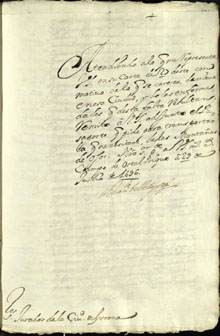 26 de juliol de 1696. El lloctinent Francisco Antonio Fern&aacute;ndez de Velasco als jurats de la ciutat de Girona. Els tramet el passaport per poder transportar des de les muntanyes d�Osor la neu que necessiten per proveir la ciutat