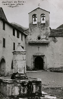 Santuari de N&uacute;ria. Fa&ccedil;ana de l'esgl&eacute;sia vella. 1911