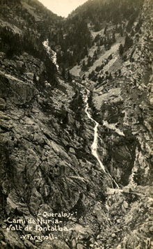 Cam&iacute; de N&uacute;ria, salt de Fontalba. 1911